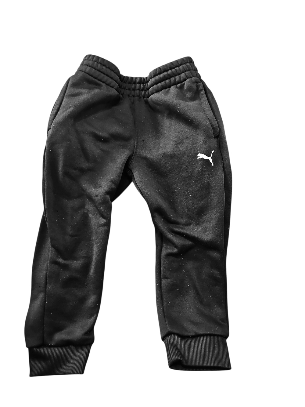 Puma Kids Black Jogger Sweatpants with White Logo Size 3t